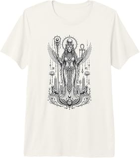 Sekhmet Lioness Goddess Ancient Egyptian Monochrome Art Premium Tri-Blend Unisex , , , Long Sleeve Tee