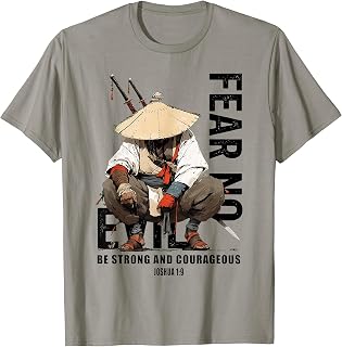 Fear Not Be Strong and Courageous Fear No Evil Christian Unisex , , , Long Sleeve Tee