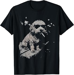 Funny Dog Smoking Goldendoodle Unisex , , , Long Sleeve Tee