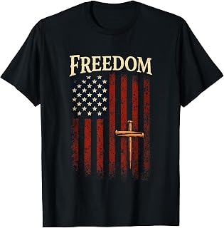 Three Crossed Nails Patriotic American Flag Faith Freedom Unisex , , , Long Sleeve Tee