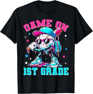 Game On 1st Grade Drip Baseball Back to School Kids Boy Unisex , , , Long Sleeve Tee