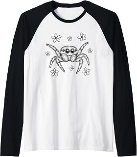 Jumping Spider Nature Art Cute Owner Raglan Baseball Tee Unisex , , , Long Sleeve Tee
