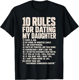 10 Rules for Dating My Daughter Protective Dad Unisex , , , Long Sleeve Tee
