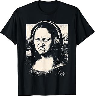 Mona Lisa Bass Face Funny Music Lovers DJs Producers Unisex , , , Long Sleeve Tee