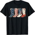 4th of July Patriotic Cowboy Boots Western Cowgirl American Unisex , , , Long Sleeve Tee