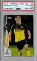 2019-20 Topps Chrome UCL Soccer #74 Erling Haaland Rookie Card Graded PSA 10 Gem Mint Unisex , , , Long Sleeve Tee