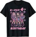 4th Birthday K-Pop Girls 4 Year Old Kpop Girls Kids Youth Unisex , , , Long Sleeve Tee