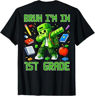 Bruh I'm in 1st Grade Dabbing Boys Kids Gamer Back to School Unisex , , , Long Sleeve Tee