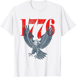 Retro 1776 Bald Eagle, America 4th of July Unisex , , , Long Sleeve Tee