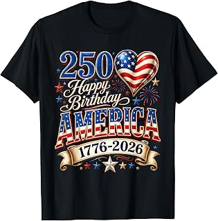 Happy Birthday America USA 250 Years Women Kids 4th of July Unisex , , , Long Sleeve Tee