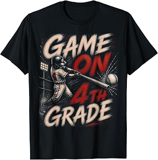 Game On 4th Grade Baseball Shirt Back to School Boys Unisex , , , Long Sleeve Tee
