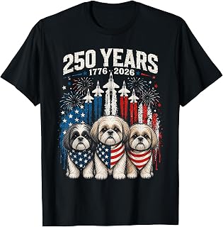250 Years America Shih Tzu Patriotic USA Freedom 4th of July Unisex , , , Long Sleeve Tee