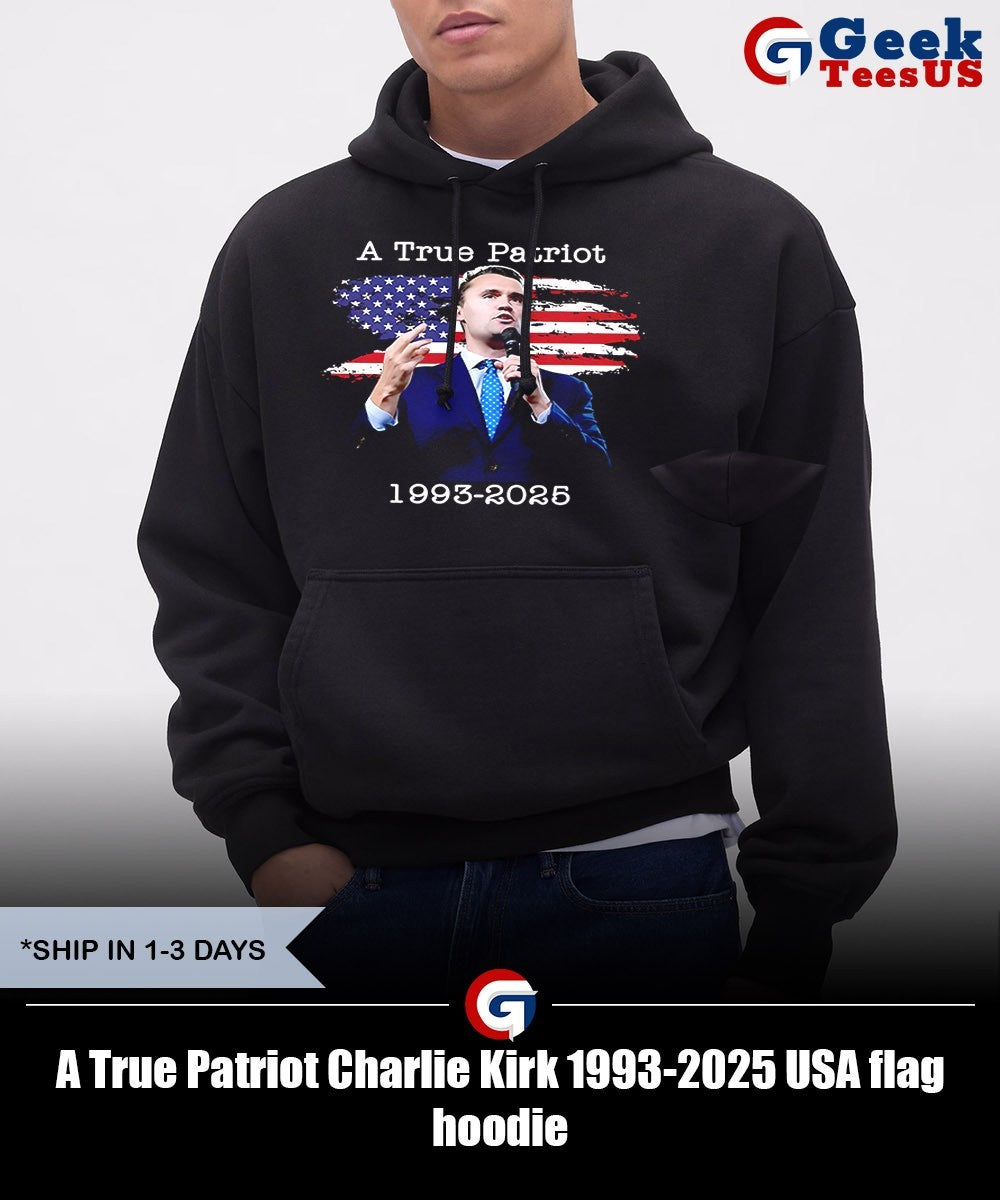 A True Patriot Charlie Kirk 1993-2025 USA flag shirt Unisex , , , Long Sleeve Tee