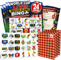 World Cup Watch-Along Bingo Game 24 Players – Soccer Party Game - Live Match Bingo Cards, 2026 World Cup Watch Party Supplies, Caller Chips & 470 Marker Chips