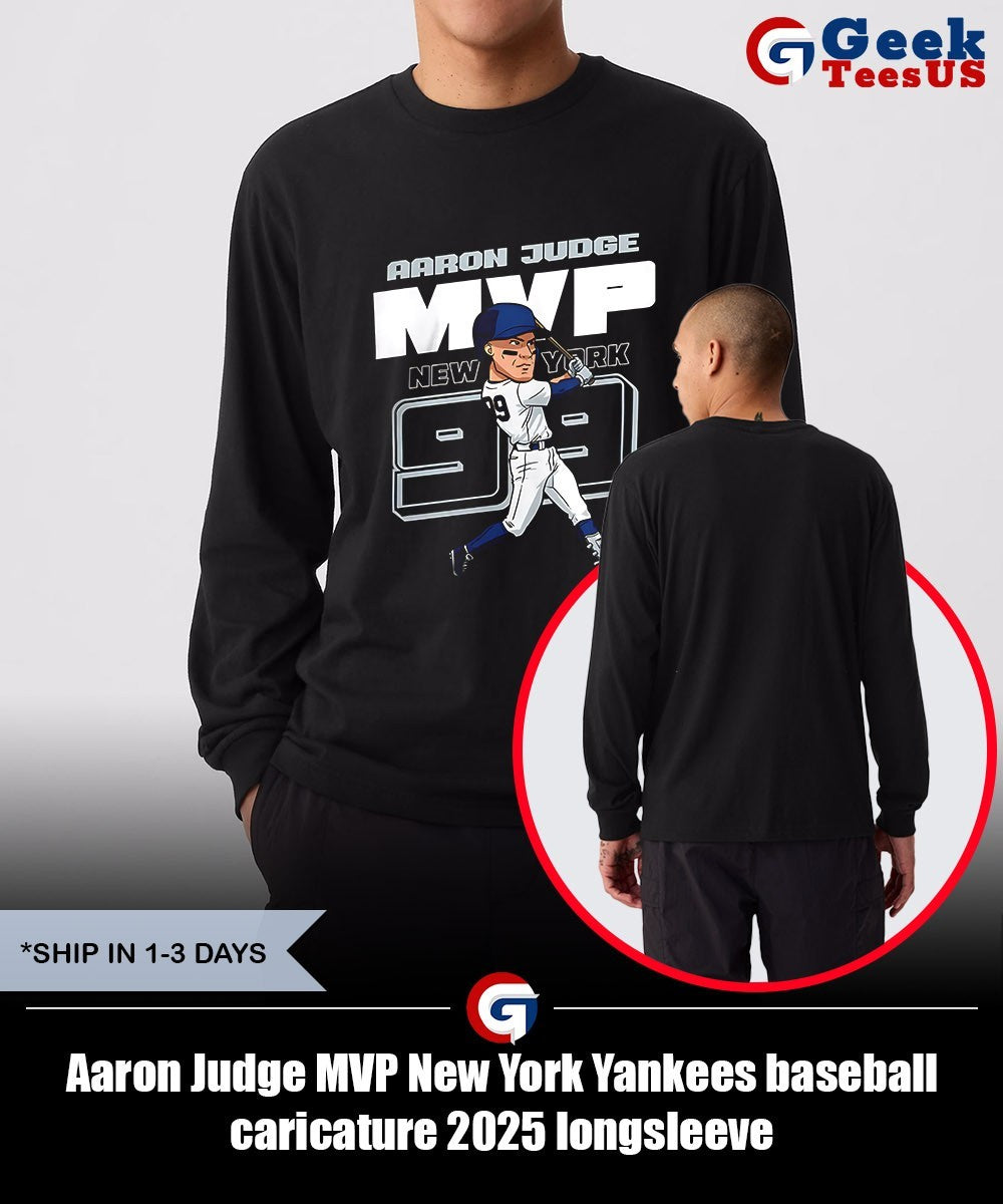 Aaron Judge MVP New York Yankees baseball caricature 2025 shirt Unisex , , , Long Sleeve Tee