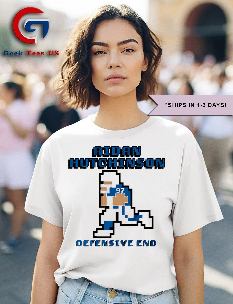 Aidan Hutchinson Detroit Lions football Defensive End 8 bit shirt Unisex , , , Long Sleeve Tee