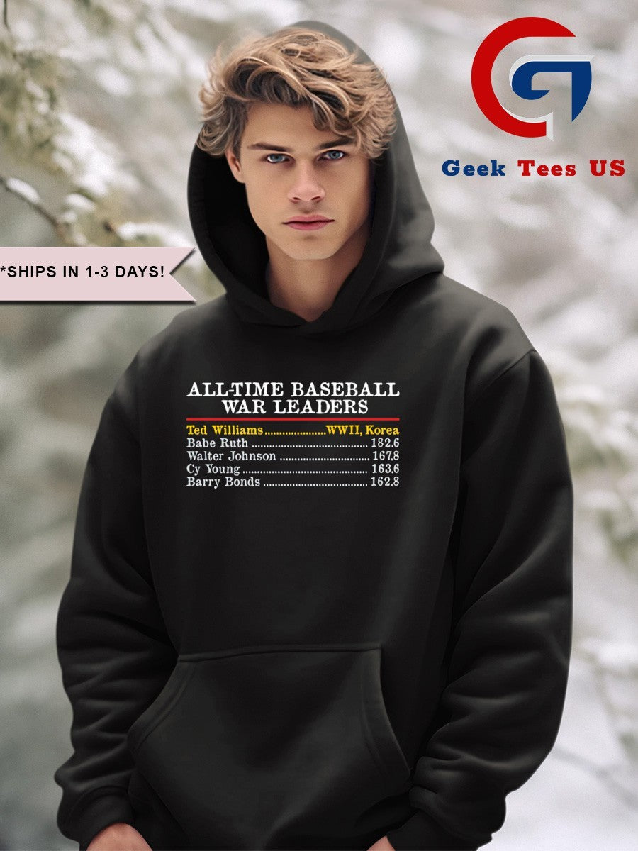 All Time baseball war leaders Ted Williams shirt Unisex , , , Long Sleeve Tee