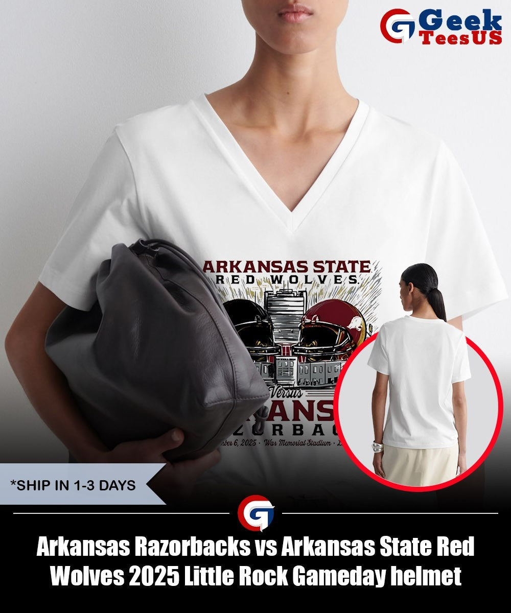 Arkansas Razorbacks vs Arkansas State Red Wolves 2025 Little Rock Gameday helmet shirt Unisex , , , Long Sleeve Tee