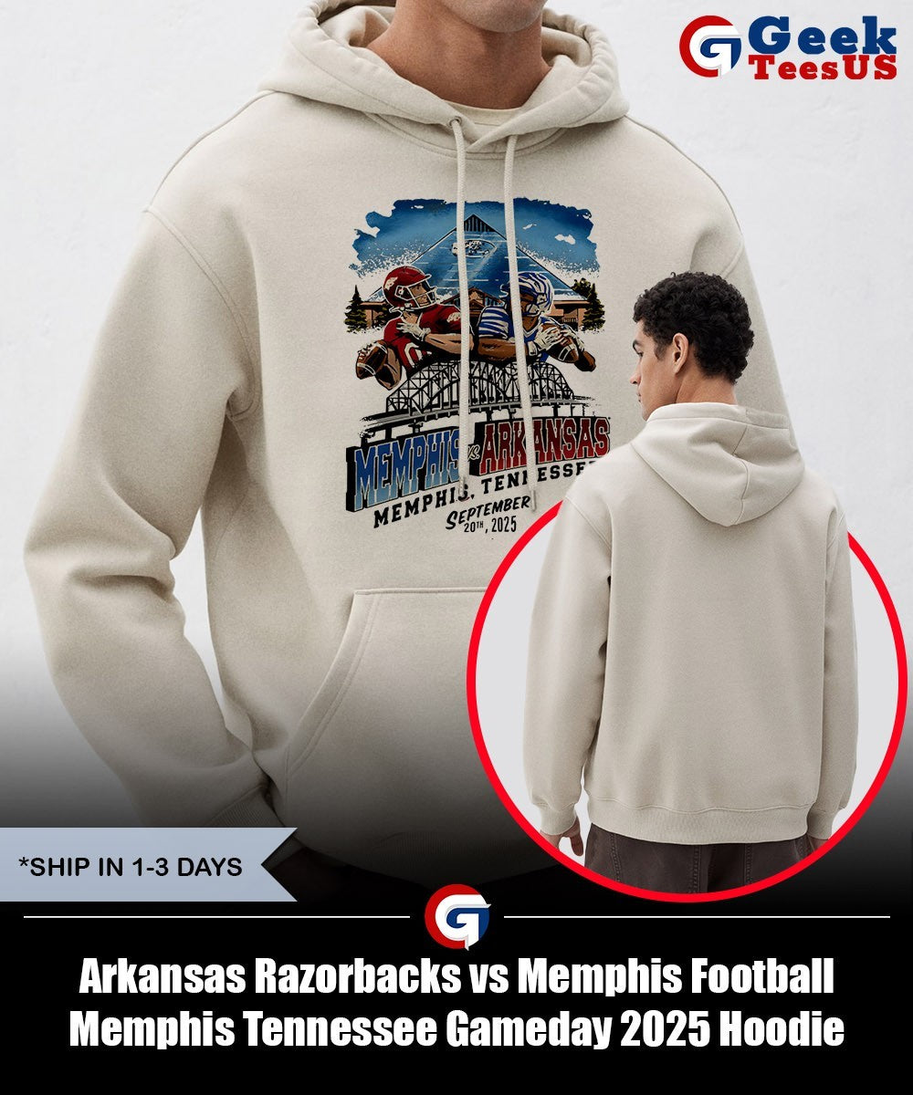 Arkansas Razorbacks vs Memphis Football Memphis Tennessee Gameday 2025 shirt Unisex , , , Long Sleeve Tee