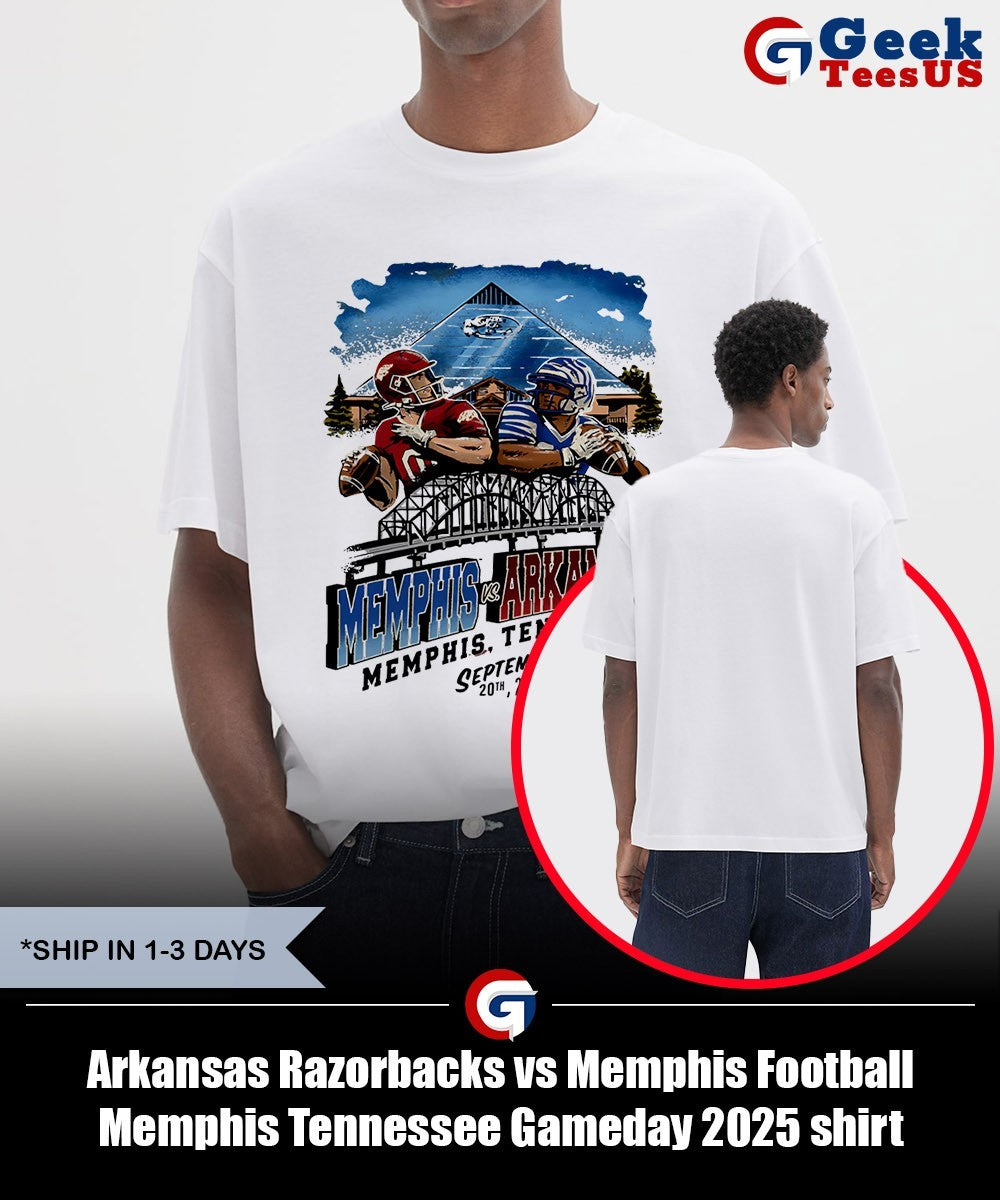 Arkansas Razorbacks vs Memphis Football Memphis Tennessee Gameday 2025 shirt Unisex , , , Long Sleeve Tee