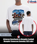 Arkansas Razorbacks vs Memphis Football Memphis Tennessee Gameday 2025 shirt Unisex , , , Long Sleeve Tee