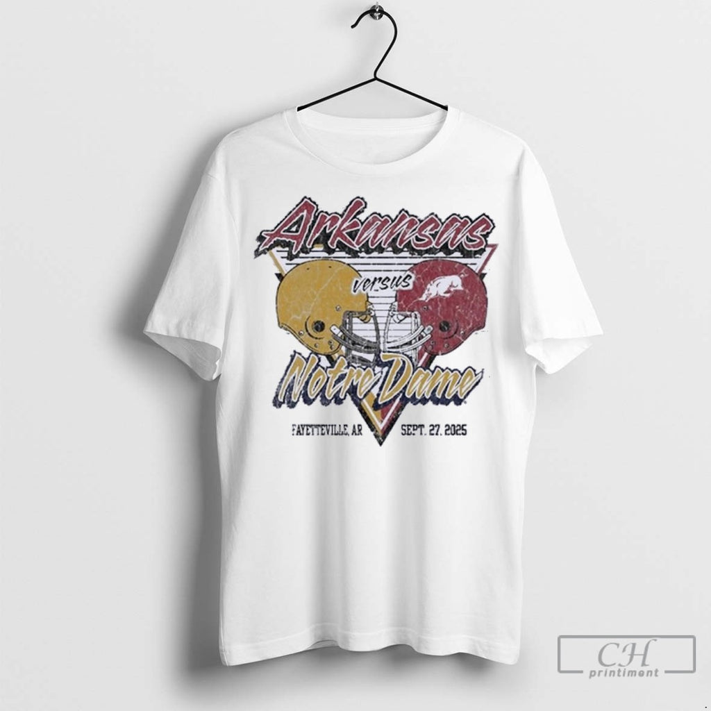 Arkansas Vs Notre Dame 2025 Fayetteville Ar September 27th T Shirt Jpg