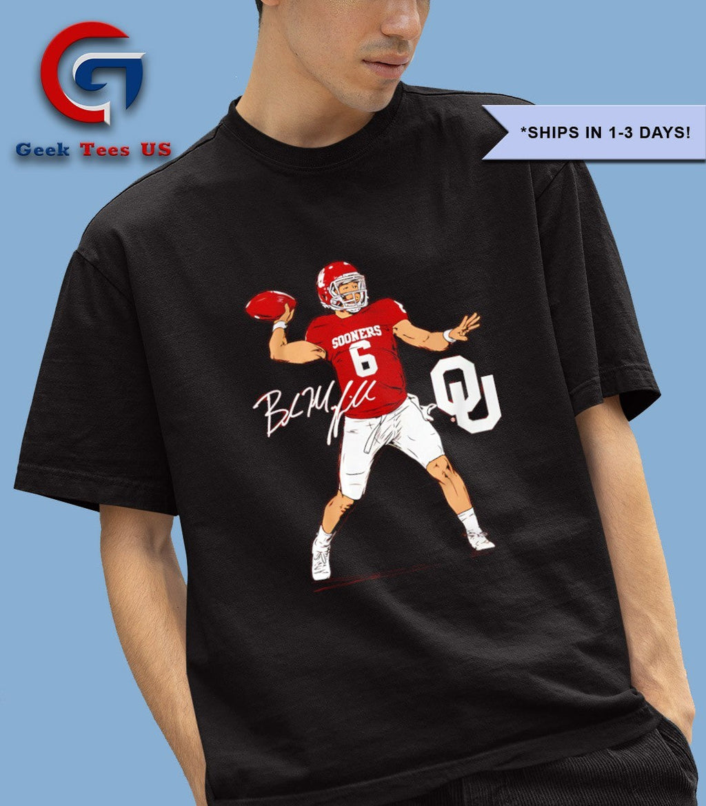Baker Mayfield Oklahoma Sooners football superstar pose signature shirt Unisex , , , Long Sleeve Tee