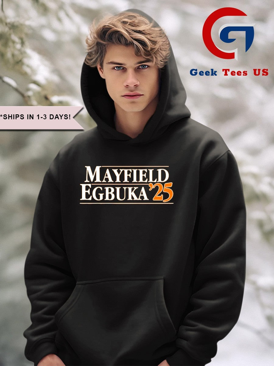 Baker Mayfield and Emeka Egbuka Mayfield-Egbuka ’25 Tampa Bay Buccaneers shirt Unisex , , , Long Sleeve Tee