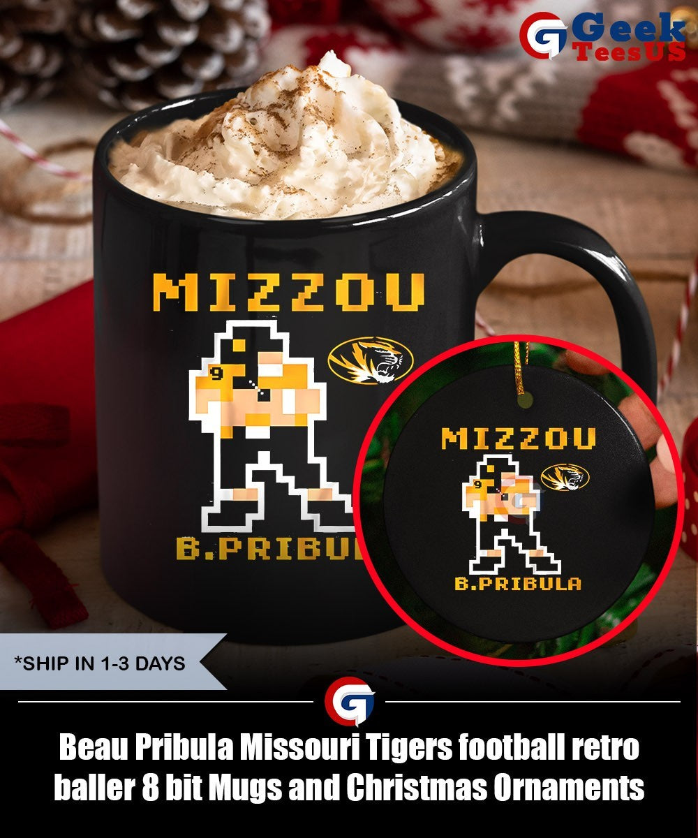 Beau Pribula Missouri Tigers football retro baller 8 bit shirt Unisex , , , Long Sleeve Tee