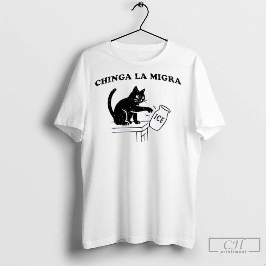 Black Cat Ice Chinga La Migra T Shirt Jpg