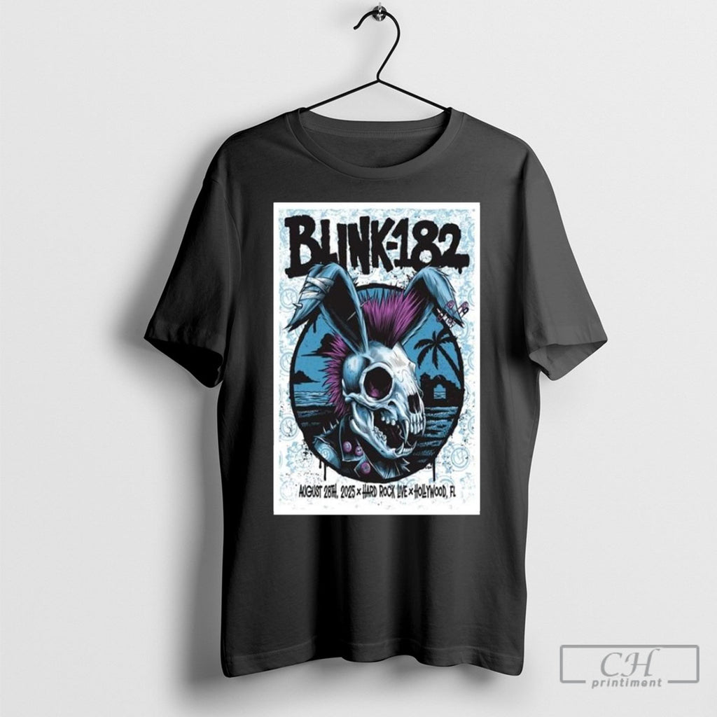 Blink 182 August 28 2025 Hollywood Fl Concert Poster T Shirts