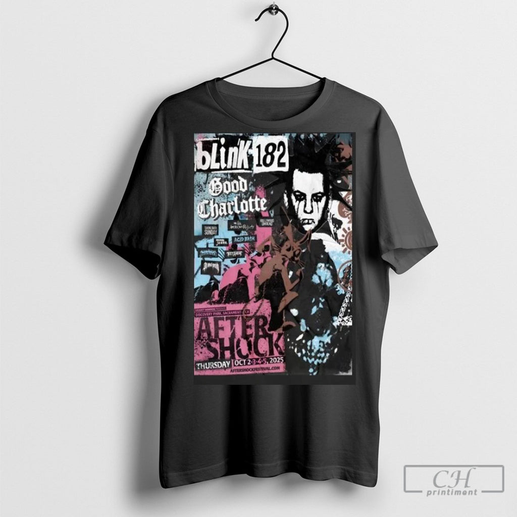 Blink 182 October 2 5 2025 Aftershock Festival Sacramento Ca Concert Poster T Shirts