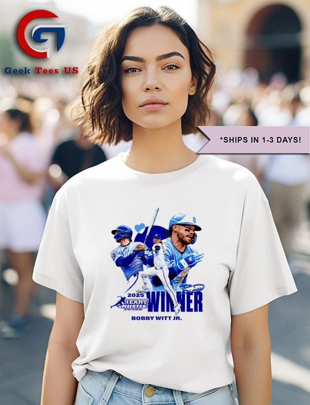 Bobby Witt Jr. Kansas City Royals 2025 MLBPAA Heart and Hustle Award winner signature shirt