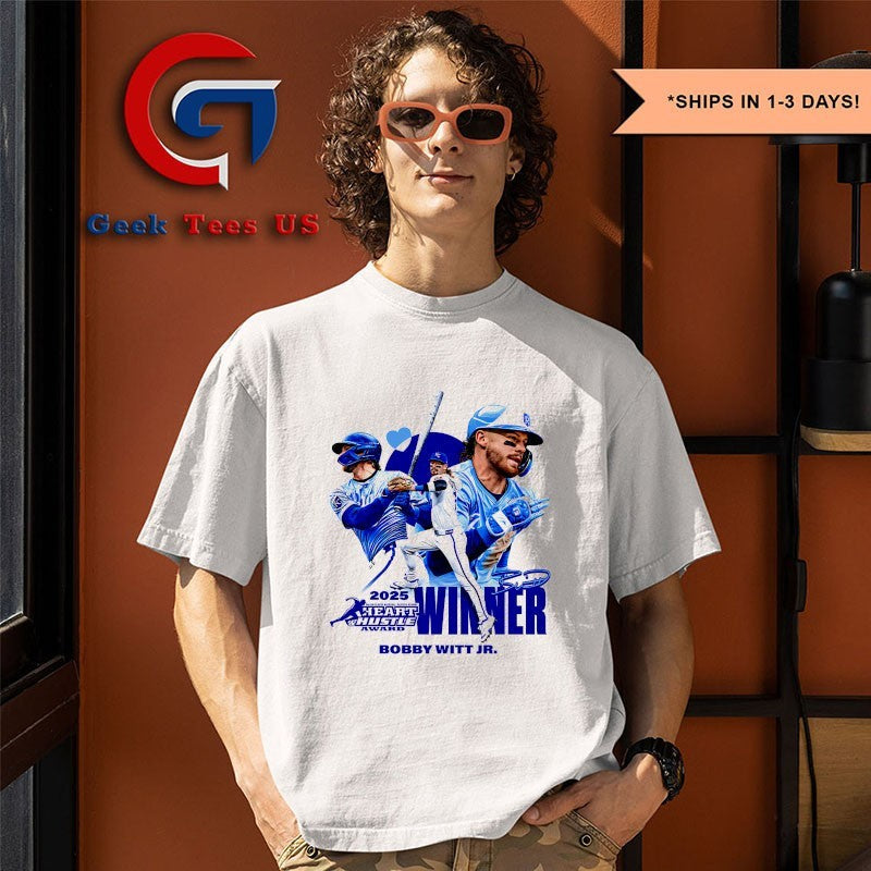 Bobby Witt Jr. Kansas City Royals 2025 MLBPAA Heart and Hustle Award winner signature shirt