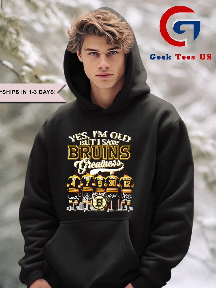 Boston Bruins hockey Yes I’m Old But I Saw Bruins Greatness NHL Squad 2025 signature shirt