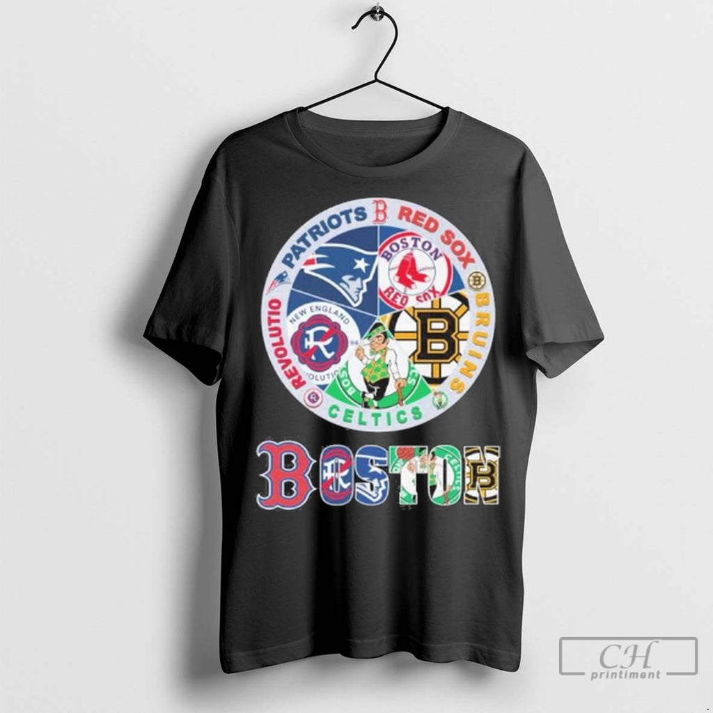 Boston Sports 2025 Patriots Red Sox Bruins Celtics And Revolution T Shirt Jpg