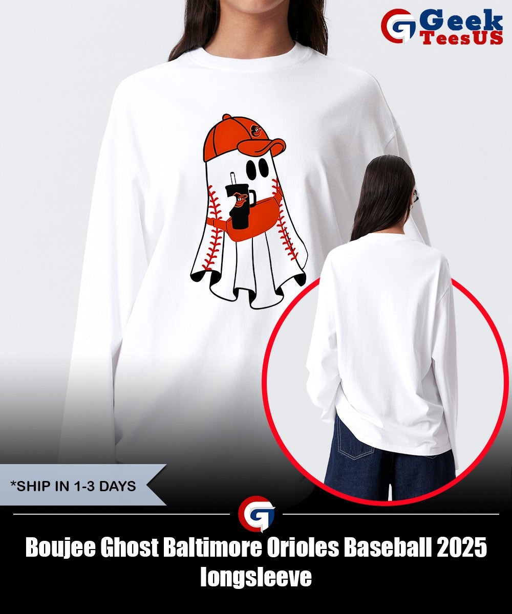 Boujee Ghost Baltimore Orioles Baseball 2025 shirt Unisex , , , Long Sleeve Tee