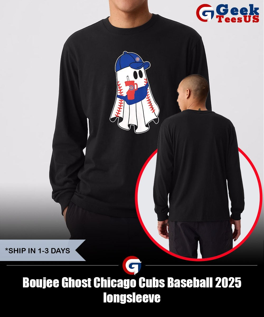 Boujee Ghost Chicago Cubs Baseball 2025 shirt Unisex , , , Long Sleeve Tee