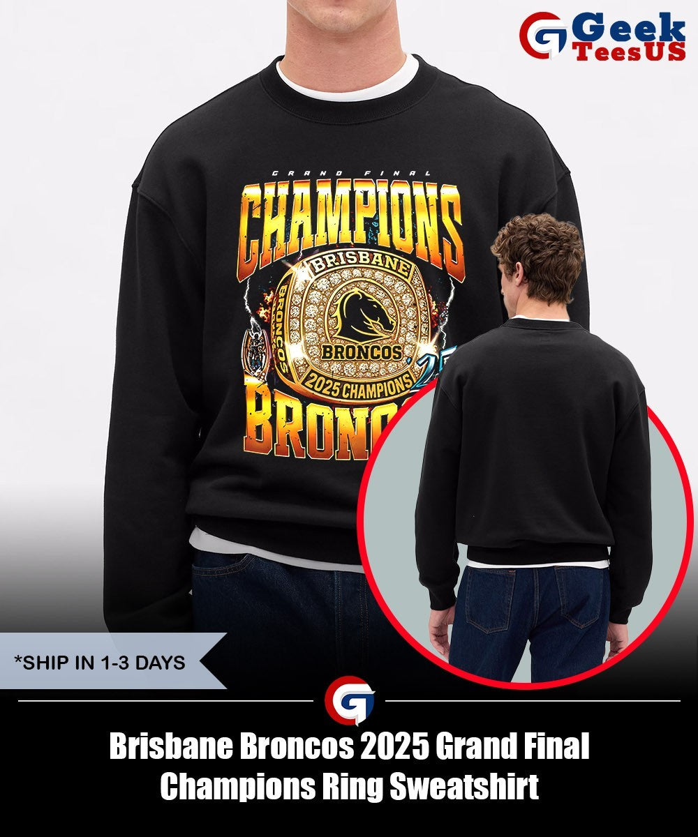 Brisbane Broncos 2025 Grand Final Champions Ring shirt Unisex , , , Long Sleeve Tee