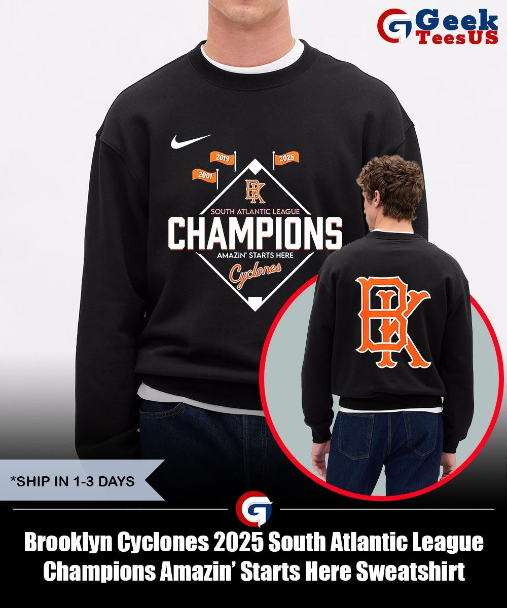 Brooklyn Cyclones 2025 South Atlantic League Champions Amazin’ Starts Here shirt Unisex , , , Long Sleeve Tee