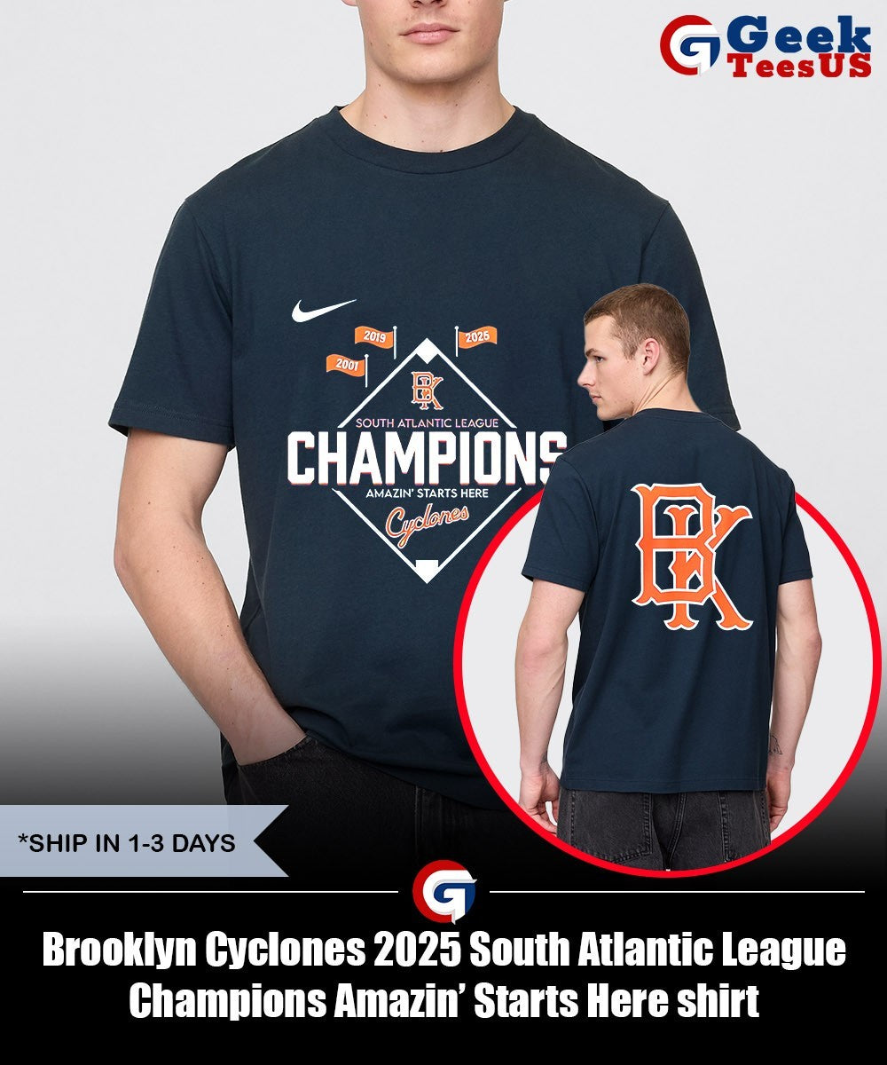 Brooklyn Cyclones 2025 South Atlantic League Champions Amazin’ Starts Here shirt Unisex , , , Long Sleeve Tee