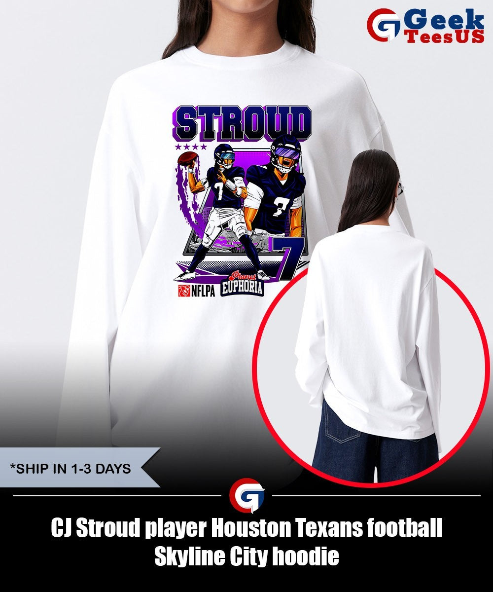 CJ Stroud player Houston Texans football Skyline City shirt Unisex , , , Long Sleeve Tee