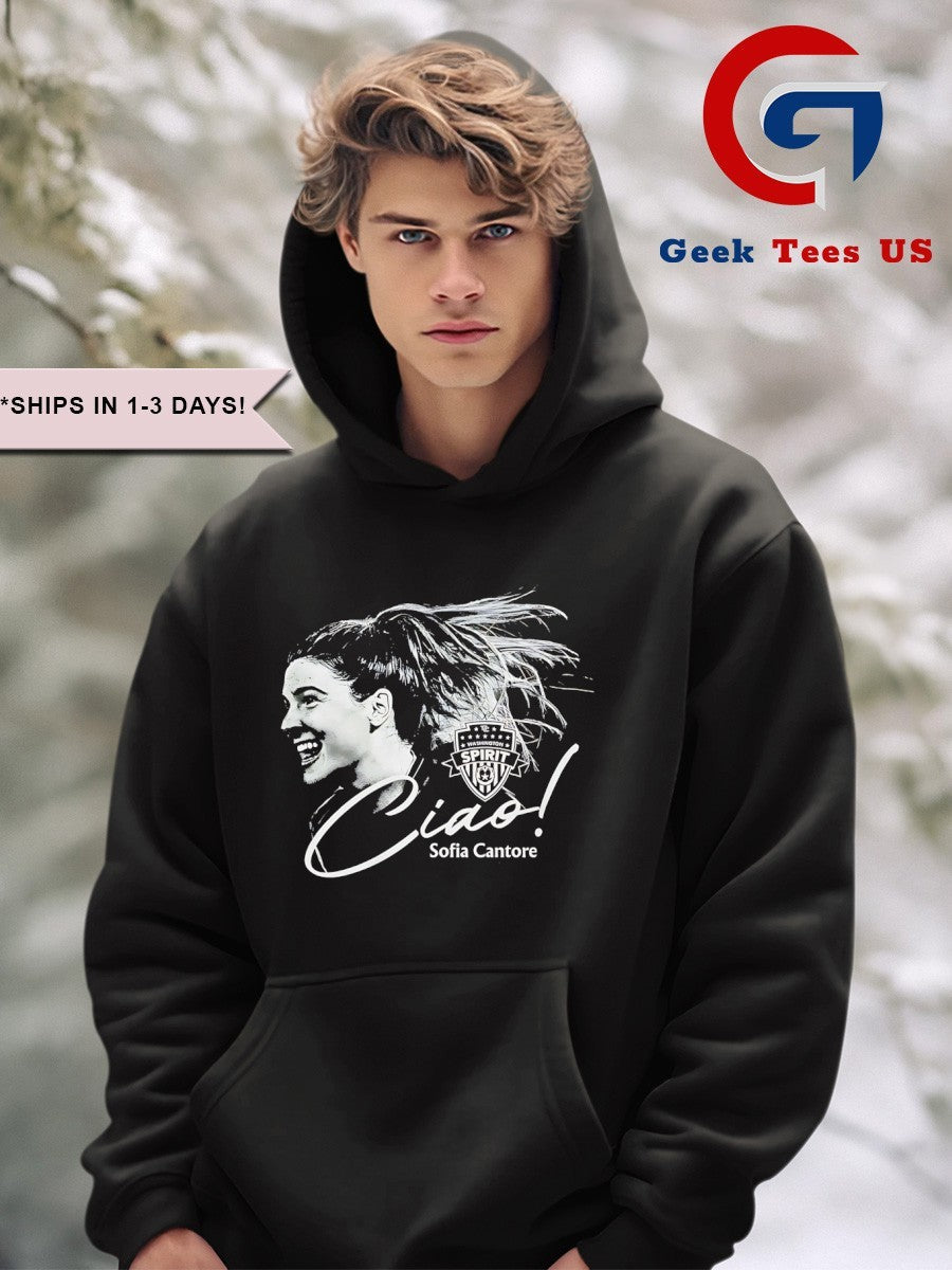 Ciao Sofia Cantore Washington Spirit Soccer player signature shirt Unisex , , , Long Sleeve Tee