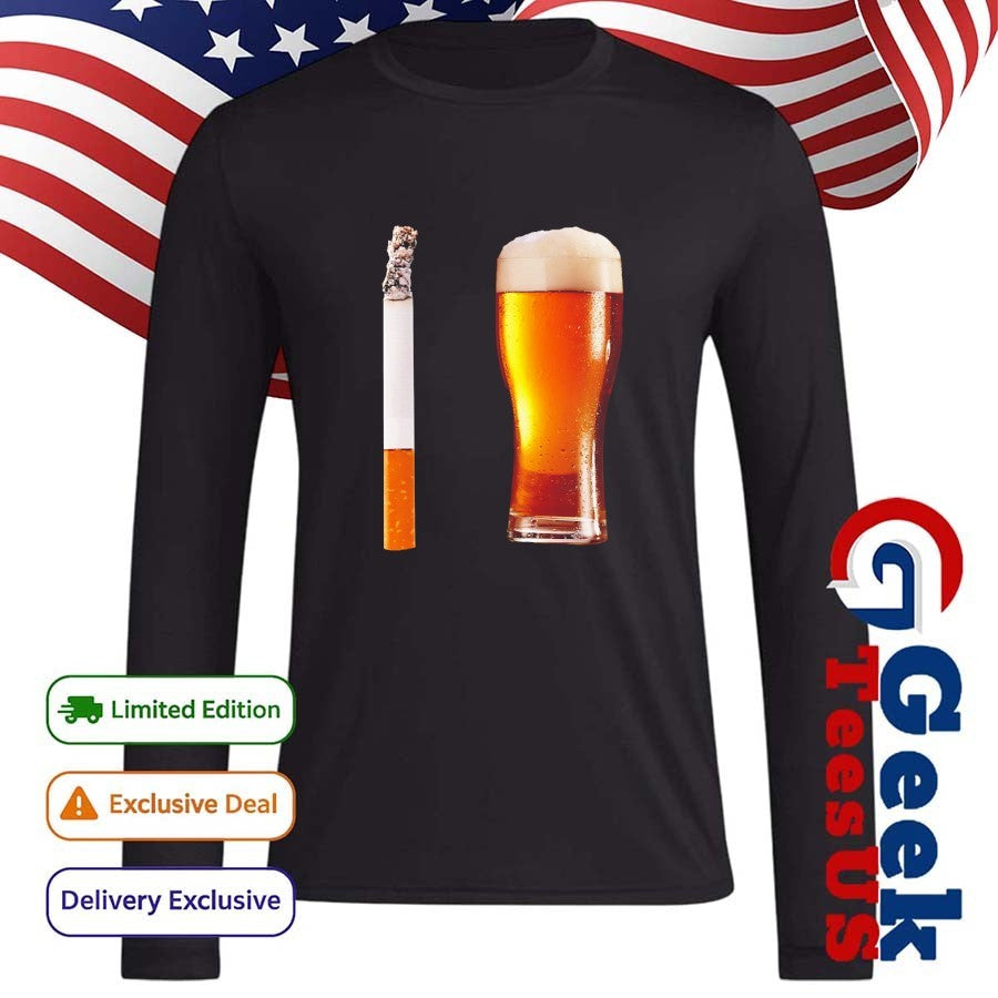 Cigarette’s and Beer shirt Unisex , , , Long Sleeve Tee