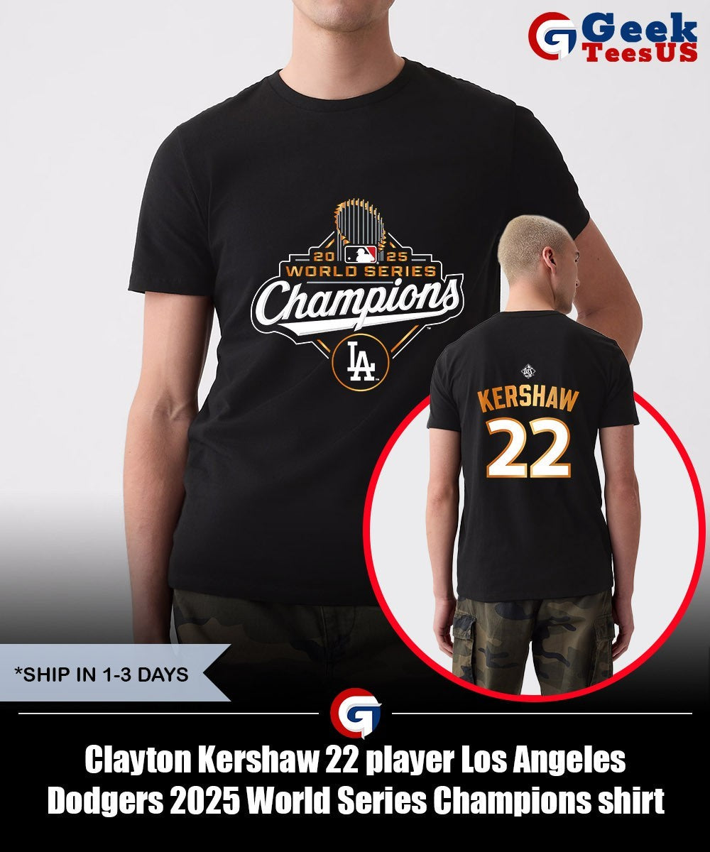 Clayton Kershaw 22 player Los Angeles Dodgers 2025 World Series Champions shirt Unisex , , , Long Sleeve Tee