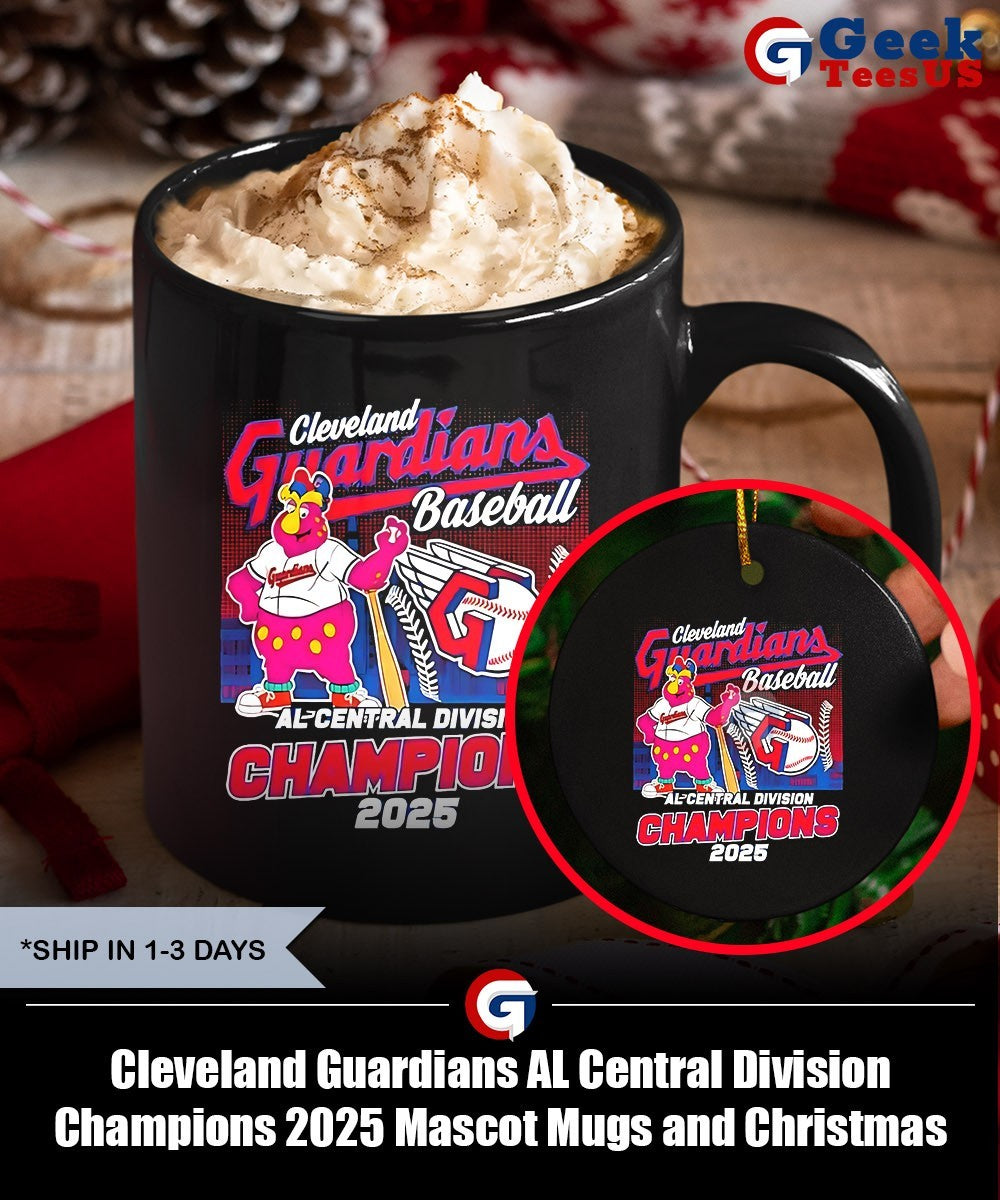 Cleveland Guardians AL Central Division Champions 2025 Mascot shirt Unisex , , , Long Sleeve Tee