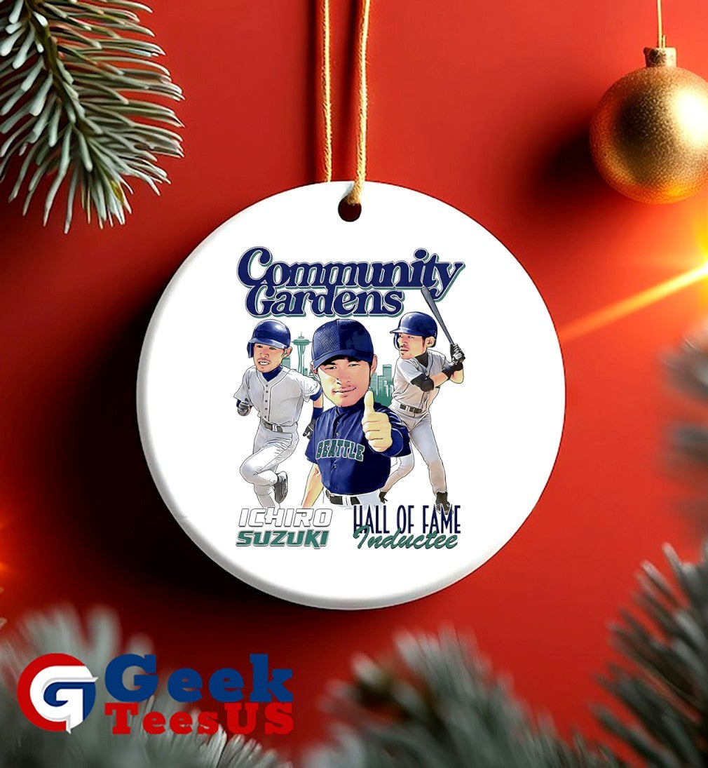 Community Gardens Ichiro Suzuki 51 Seattle Mariners 2025 Hall of Fame Inductee caricature shirt
