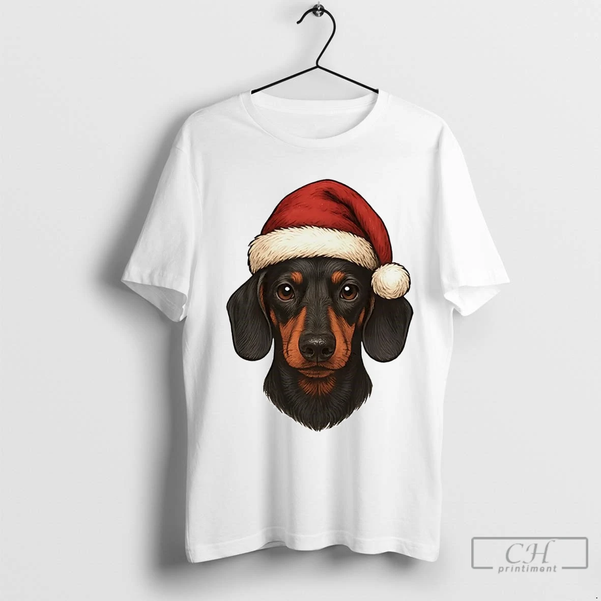Dachshund Santa Hat Christmas