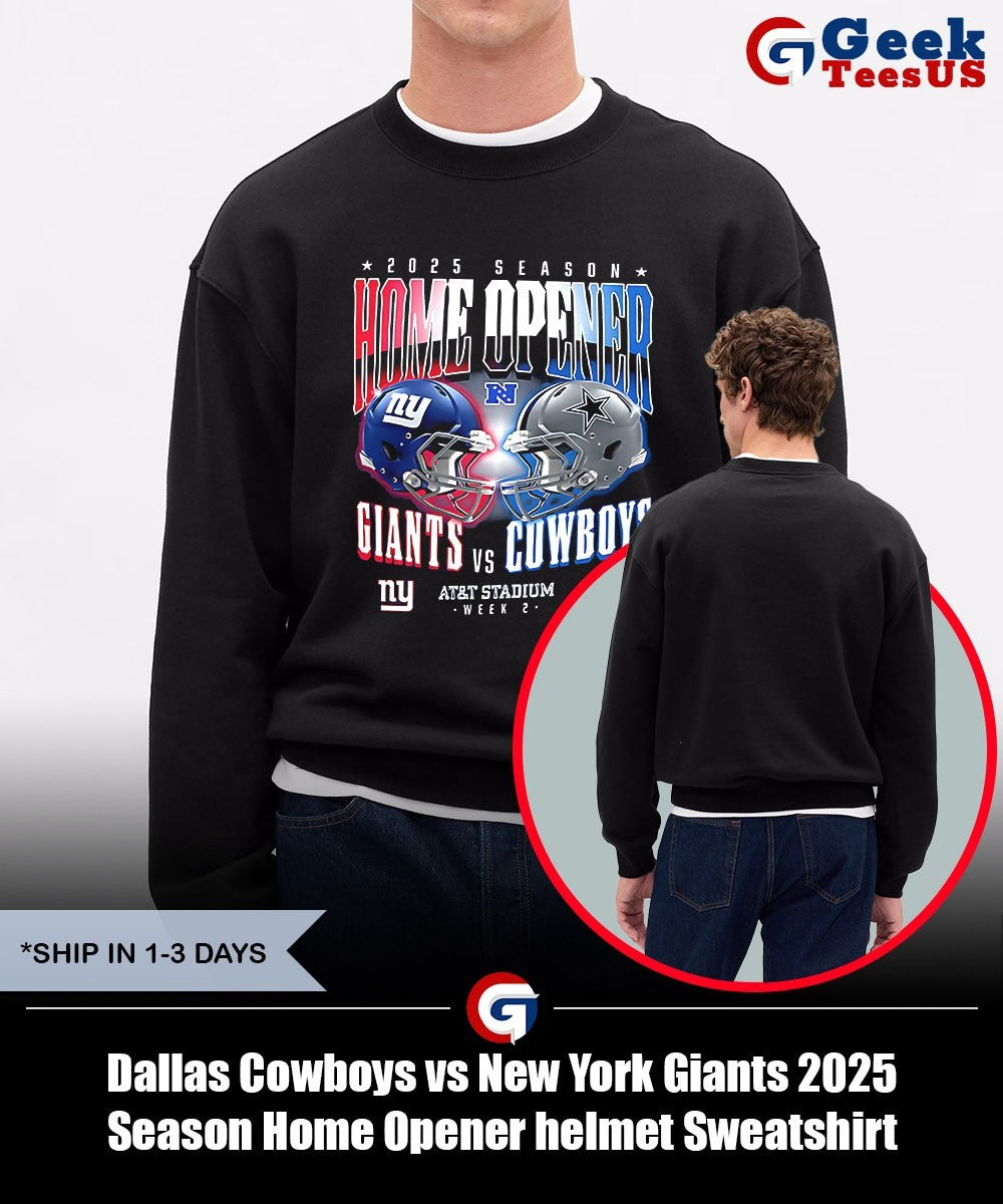 Dallas Cowboys vs New York Giants 2025 Season Home Opener helmet shirt Unisex , , , Long Sleeve Tee