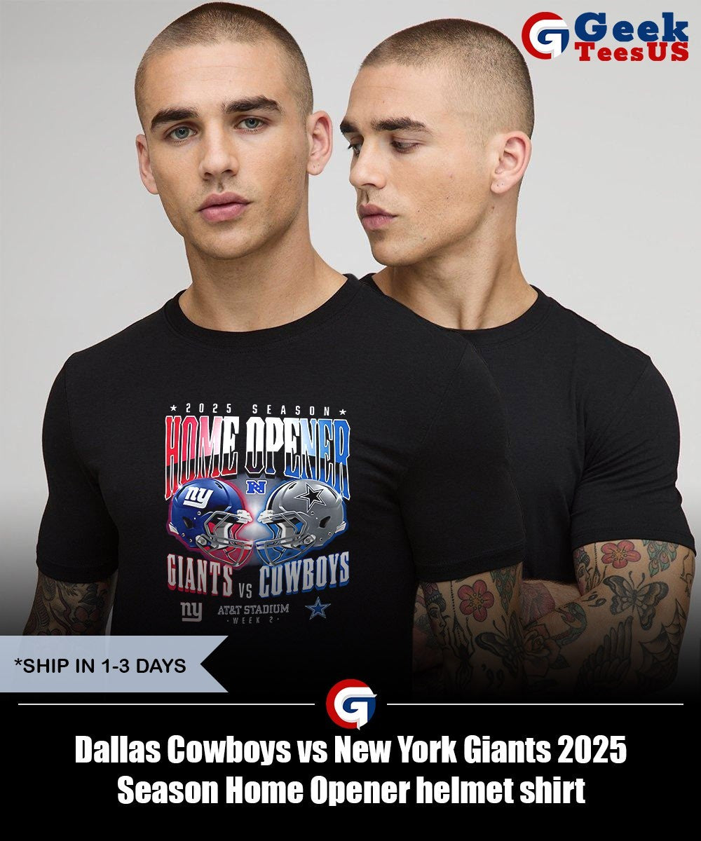 Dallas Cowboys vs New York Giants 2025 Season Home Opener helmet shirt Unisex , , , Long Sleeve Tee